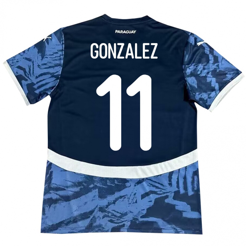 Kids Football Paraguay Enso González #11 Blue Away Jersey 24-26 T-Shirt Za