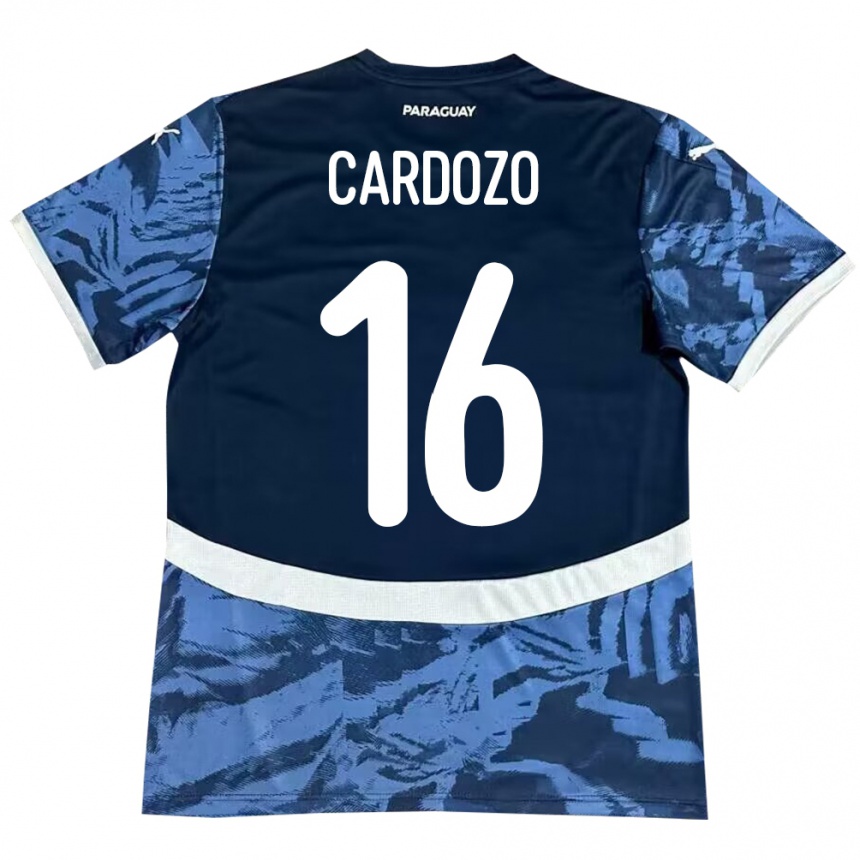 Kids Football Paraguay Juan Cardozo #16 Blue Away Jersey 24-26 T-Shirt Za