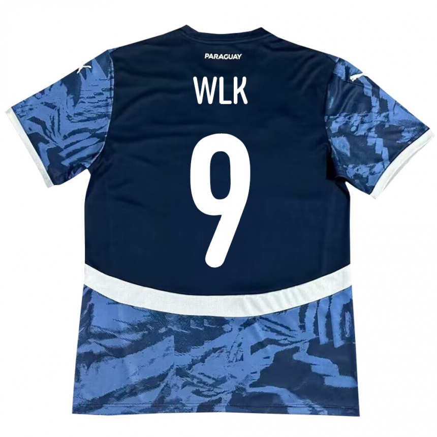 Kids Football Paraguay Allan Wlk #9 Blue Away Jersey 24-26 T-Shirt Za