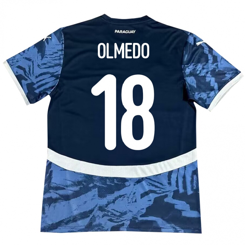 Kids Football Paraguay Cesar Olmedo #18 Blue Away Jersey 24-26 T-Shirt Za