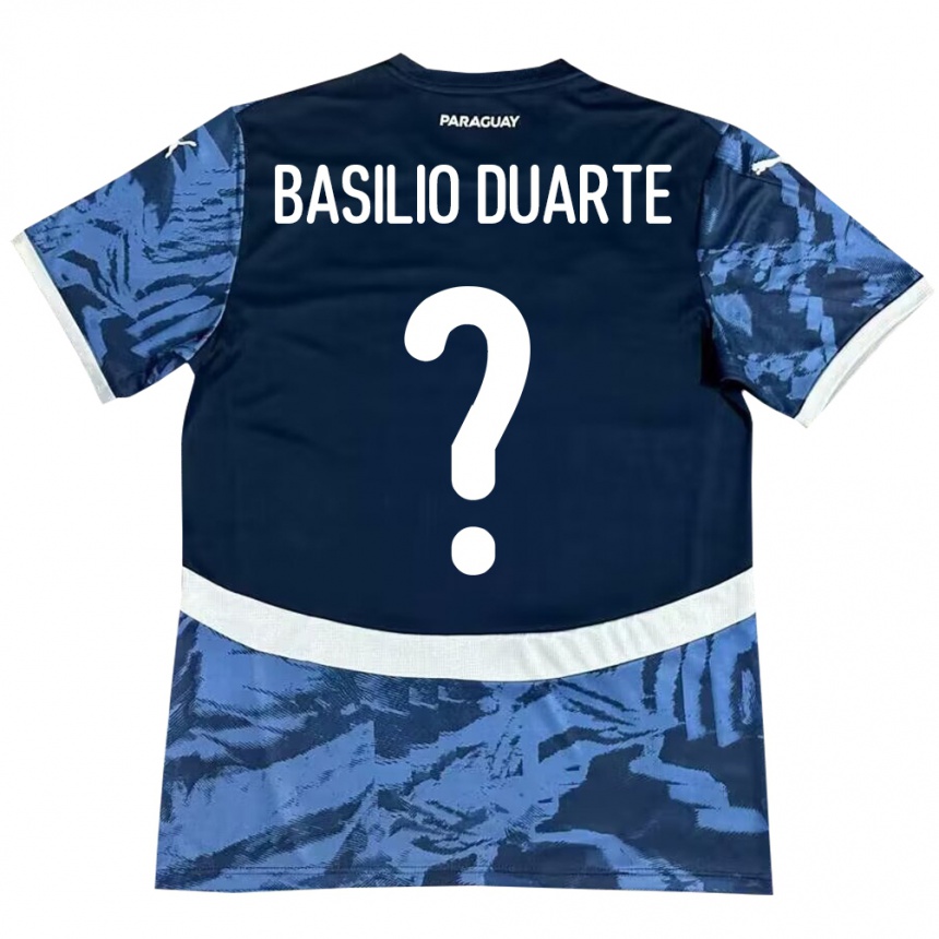 Kids Football Paraguay Basilio Duarte #0 Blue Away Jersey 24-26 T-Shirt Za