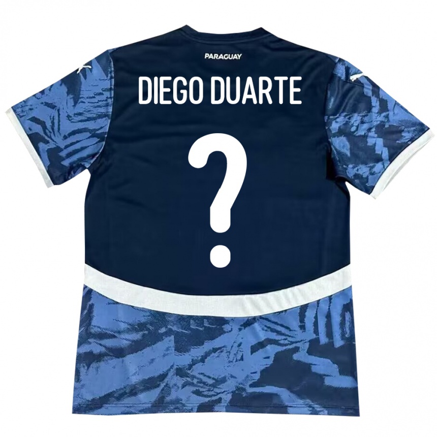 Kids Football Paraguay Diego Duarte #0 Blue Away Jersey 24-26 T-Shirt Za