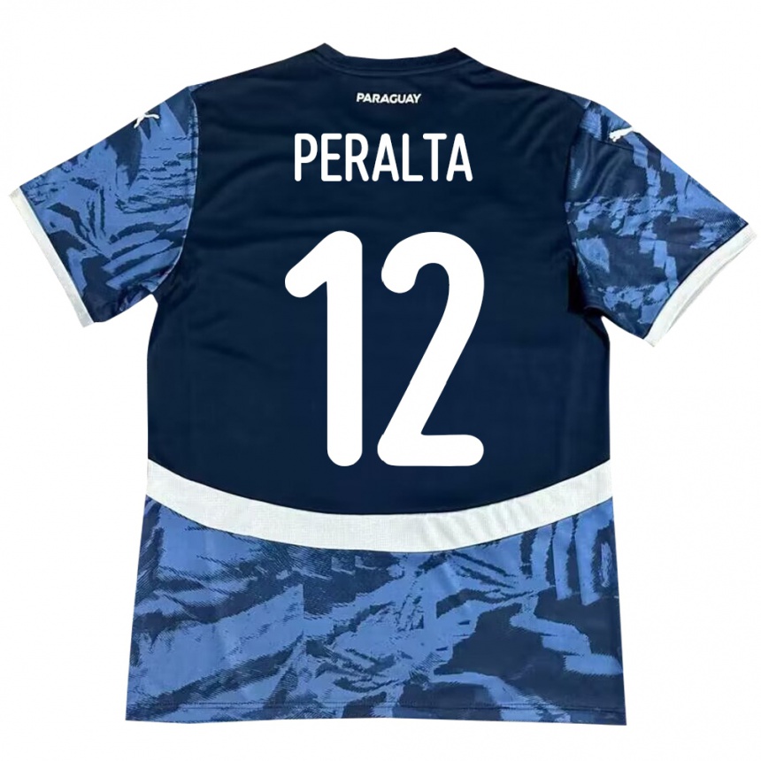 Kids Football Paraguay Jesús Peralta #12 Blue Away Jersey 24-26 T-Shirt Za