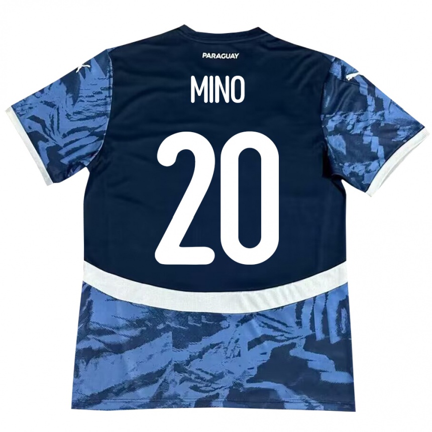 Kids Football Paraguay César Miño #20 Blue Away Jersey 24-26 T-Shirt Za