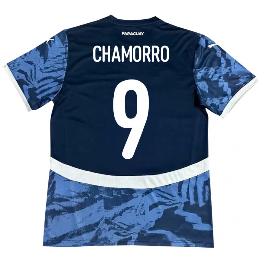 Kids Football Paraguay Lice Chamorro #9 Blue Away Jersey 24-26 T-Shirt Za