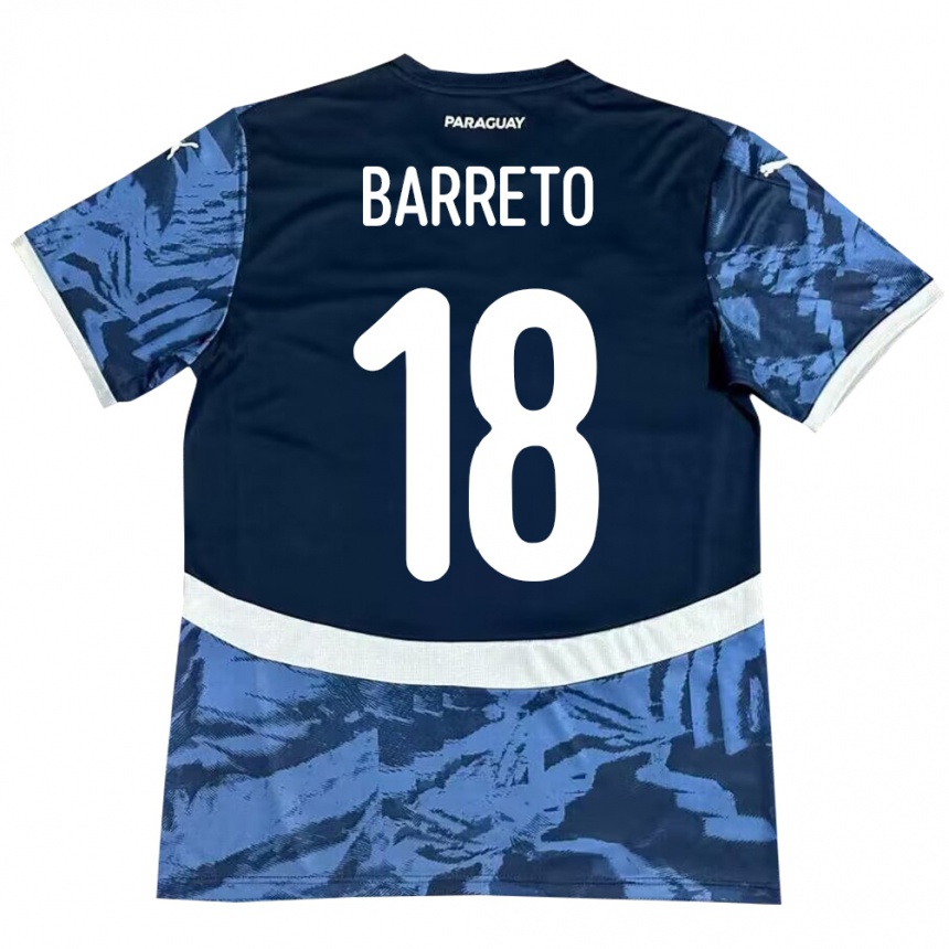 Kids Football Paraguay Liz Barreto #18 Blue Away Jersey 24-26 T-Shirt Za