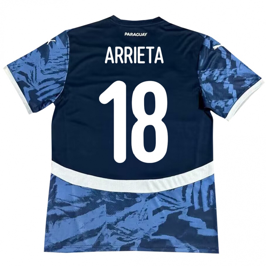 Kids Football Paraguay Camila Arrieta #18 Blue Away Jersey 24-26 T-Shirt Za