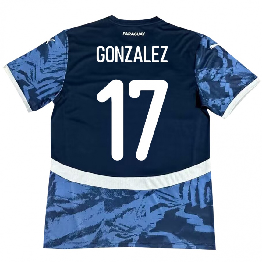 Kids Football Paraguay Lourdes González #17 Blue Away Jersey 24-26 T-Shirt Za