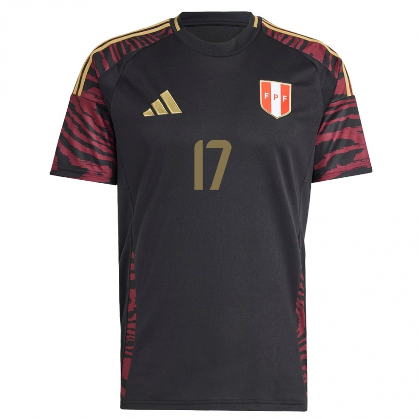 Kids Football Peru Luis Advíncula #17 Black Away Jersey 24-26 T-Shirt Za