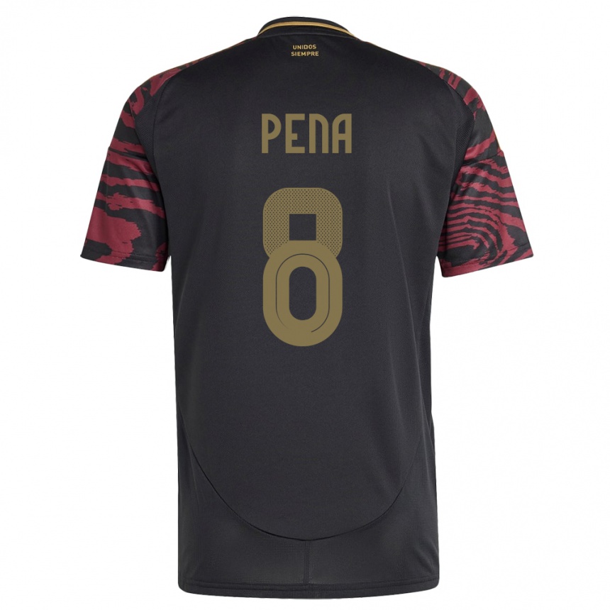 Kids Football Peru Sergio Peña #8 Black Away Jersey 24-26 T-Shirt Za