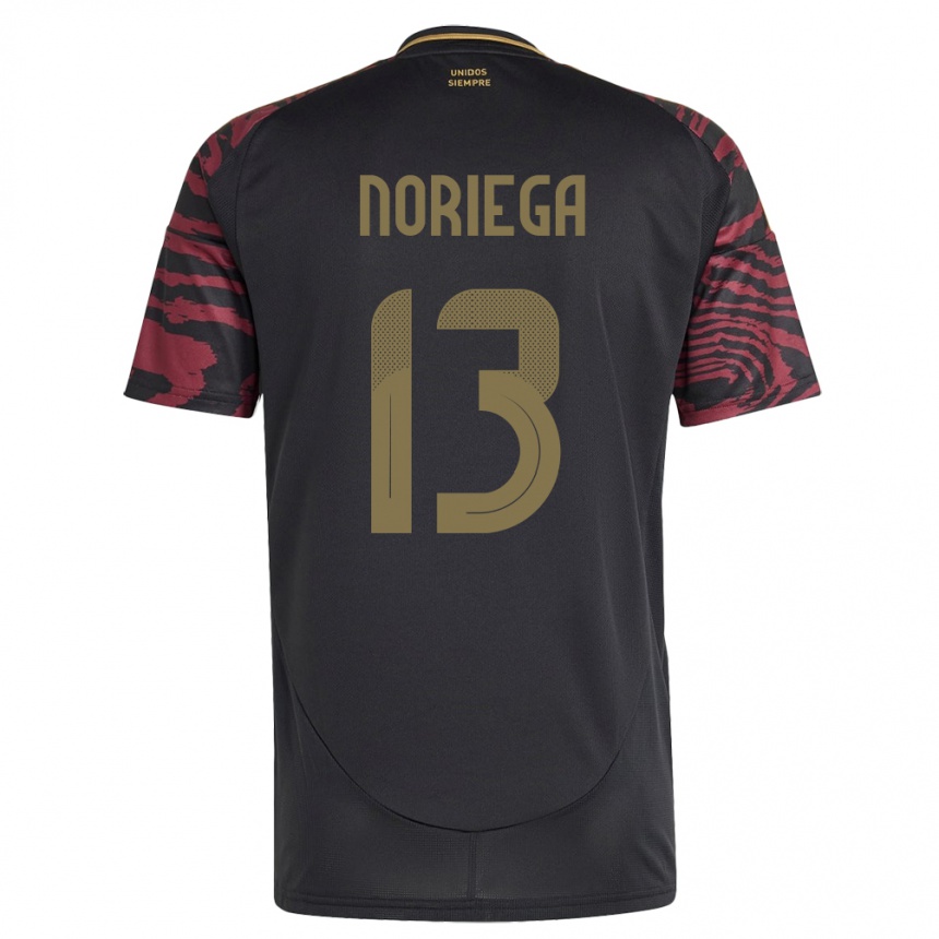 Kids Football Peru Erick Noriega #13 Black Away Jersey 24-26 T-Shirt Za