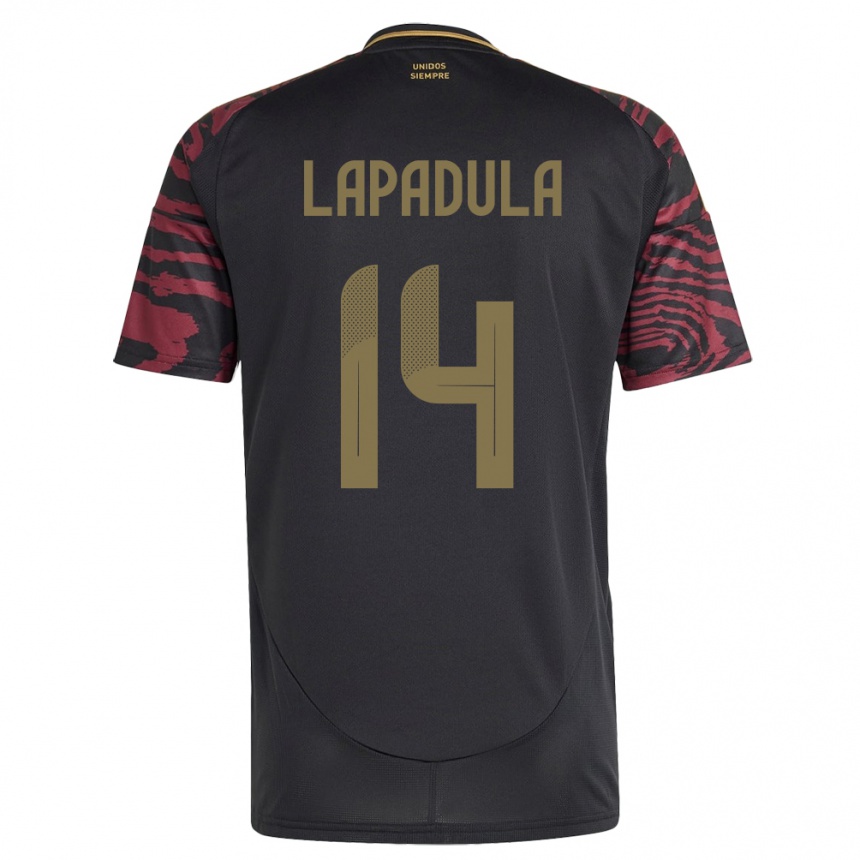 Kids Football Peru Gianluca Lapadula #14 Black Away Jersey 24-26 T-Shirt Za