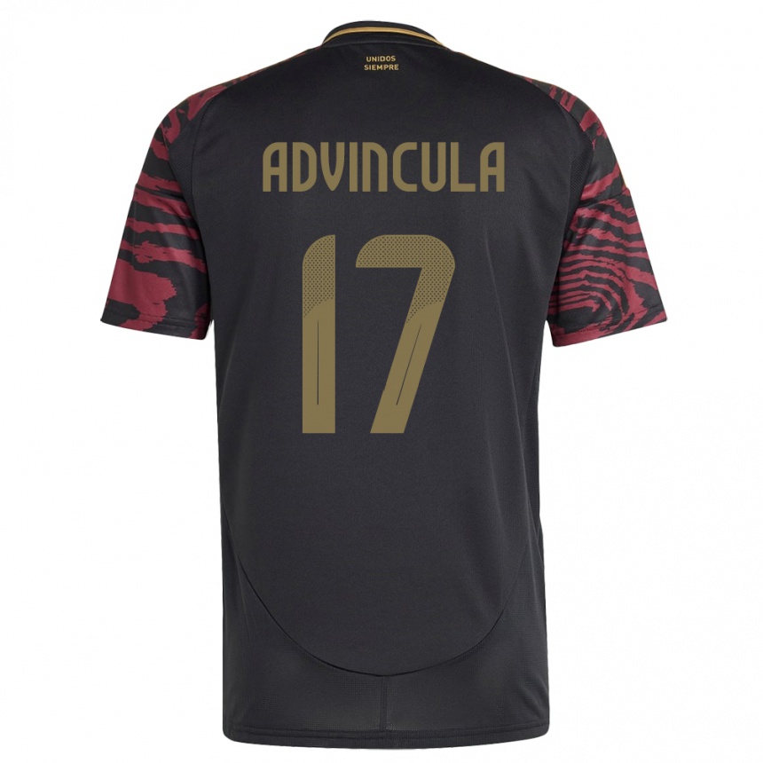 Kids Football Peru Luis Advíncula #17 Black Away Jersey 24-26 T-Shirt Za