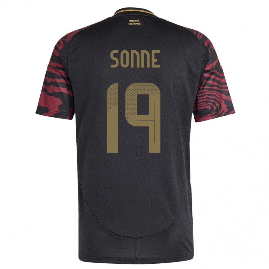 Kids Football Peru Oliver Sonne #19 Black Away Jersey 24-26 T-Shirt Za