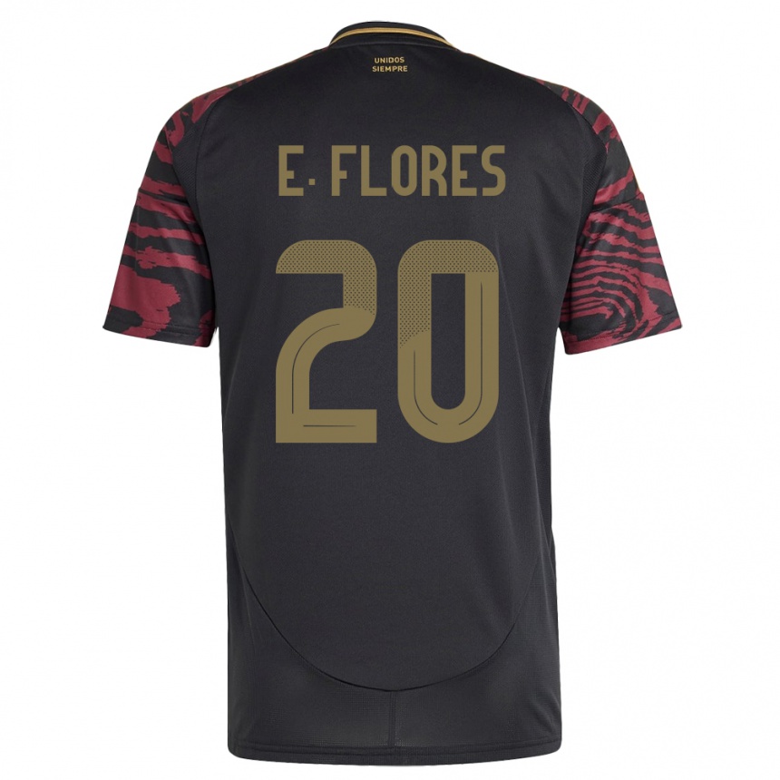 Kids Football Peru Edison Flores #20 Black Away Jersey 24-26 T-Shirt Za