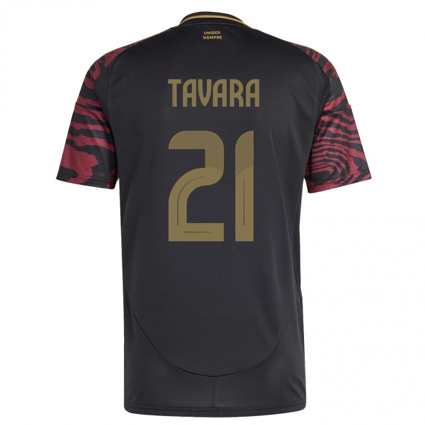 Kids Football Peru Martín Távara #21 Black Away Jersey 24-26 T-Shirt Za