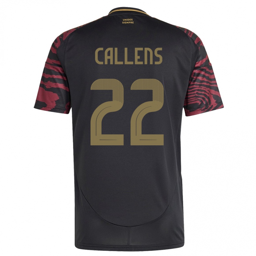 Kids Football Peru Alexander Callens #22 Black Away Jersey 24-26 T-Shirt Za