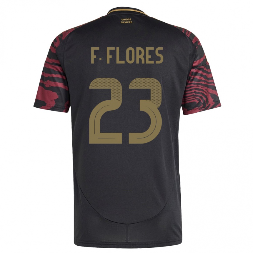 Kids Football Peru Franchesco Flores #23 Black Away Jersey 24-26 T-Shirt Za