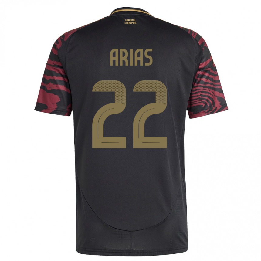 Kids Football Peru Brian Arias #22 Black Away Jersey 24-26 T-Shirt Za