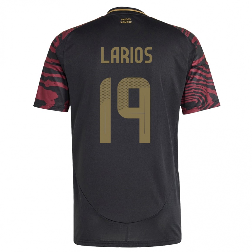 Kids Football Peru Guillermo Larios #19 Black Away Jersey 24-26 T-Shirt Za