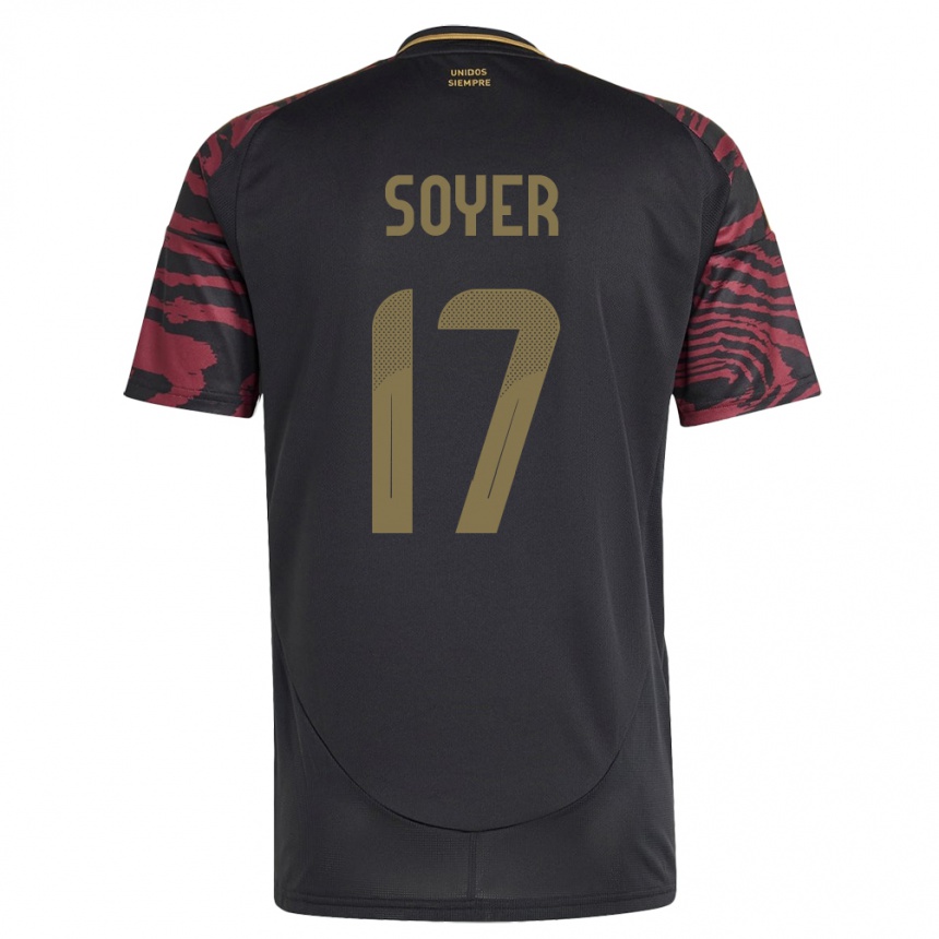 Kids Football Peru Bassco Soyer #17 Black Away Jersey 24-26 T-Shirt Za