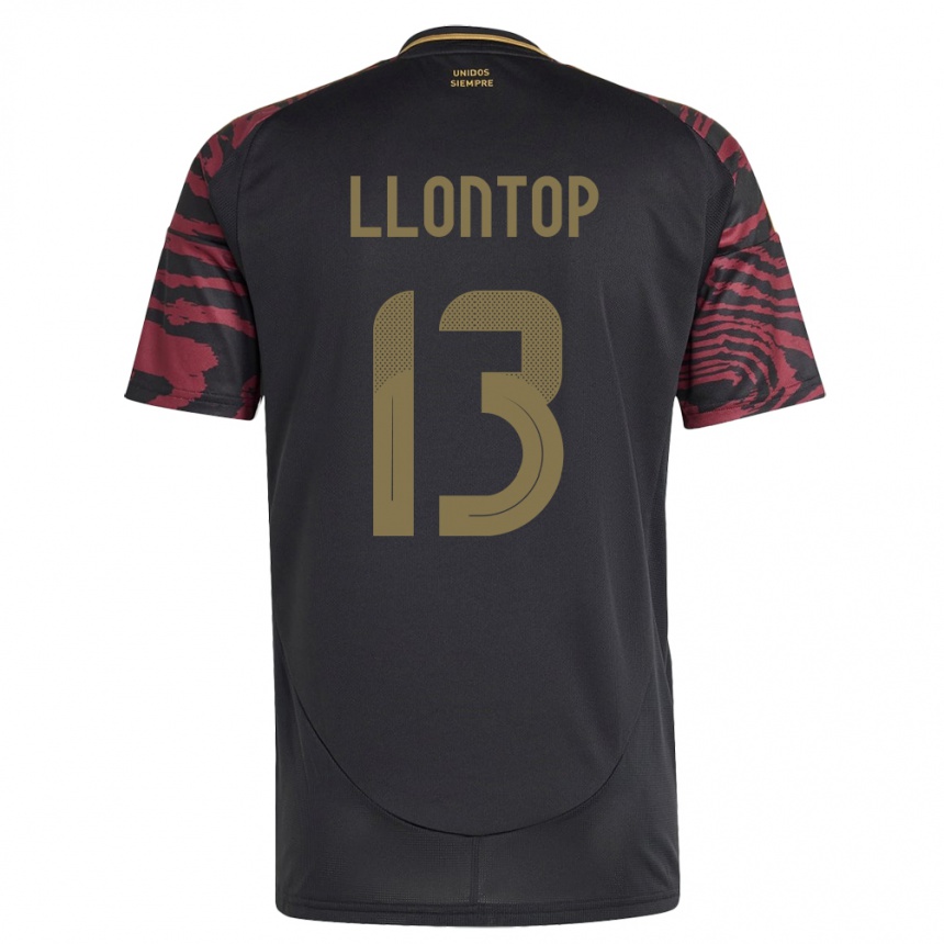 Kids Football Peru Mathías Llontop #13 Black Away Jersey 24-26 T-Shirt Za