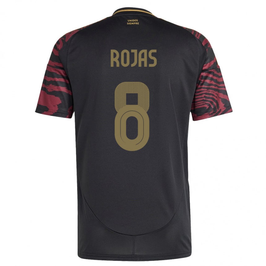 Kids Football Peru Álvaro Rojas #8 Black Away Jersey 24-26 T-Shirt Za