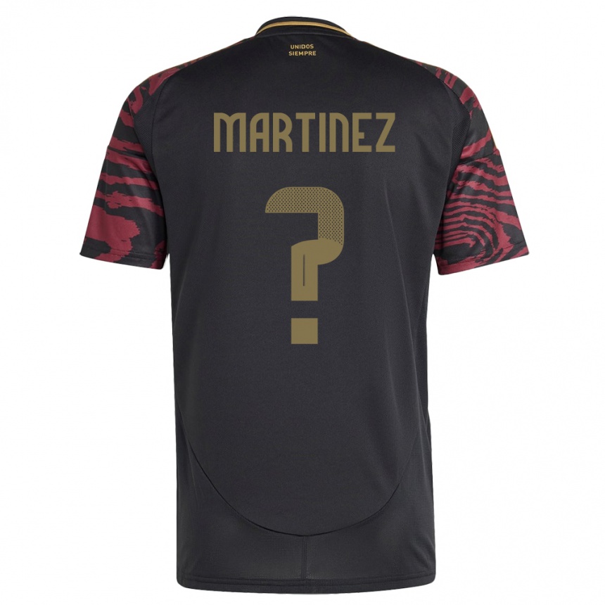 Kids Football Peru Juan Martínez #0 Black Away Jersey 24-26 T-Shirt Za