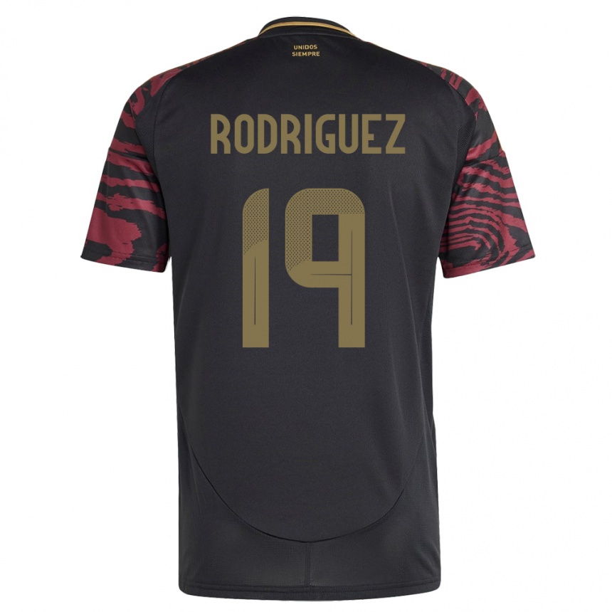 Kids Football Peru Mateo Rodríguez #19 Black Away Jersey 24-26 T-Shirt Za