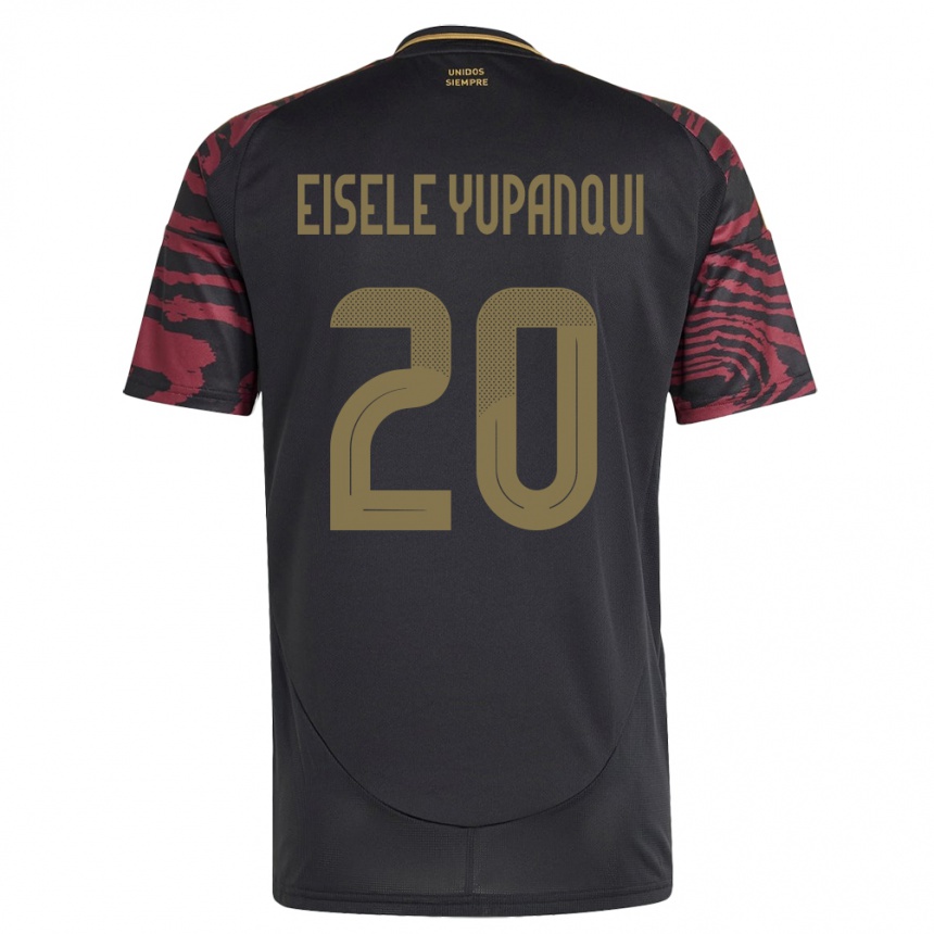 Kids Football Peru Philipp Eisele Yupanqui #20 Black Away Jersey 24-26 T-Shirt Za