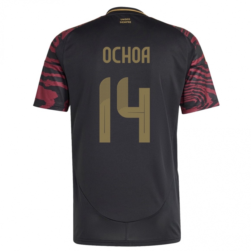 Kids Football Peru Victoria Ochoa #14 Black Away Jersey 24-26 T-Shirt Za