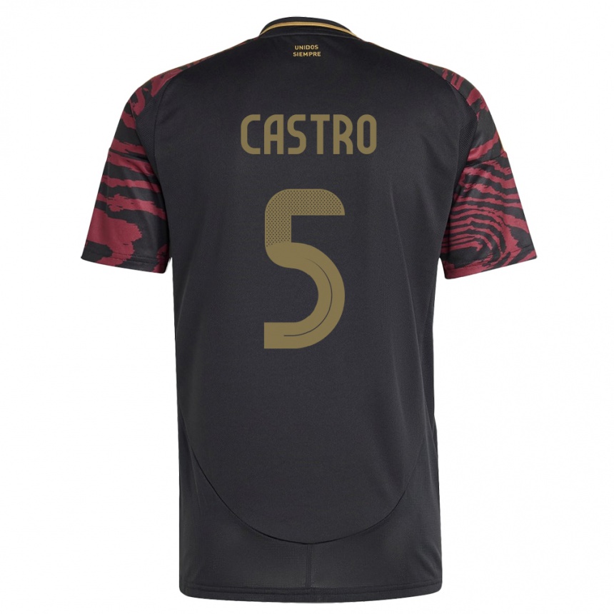 Kids Football Peru Rosa Castro #5 Black Away Jersey 24-26 T-Shirt Za