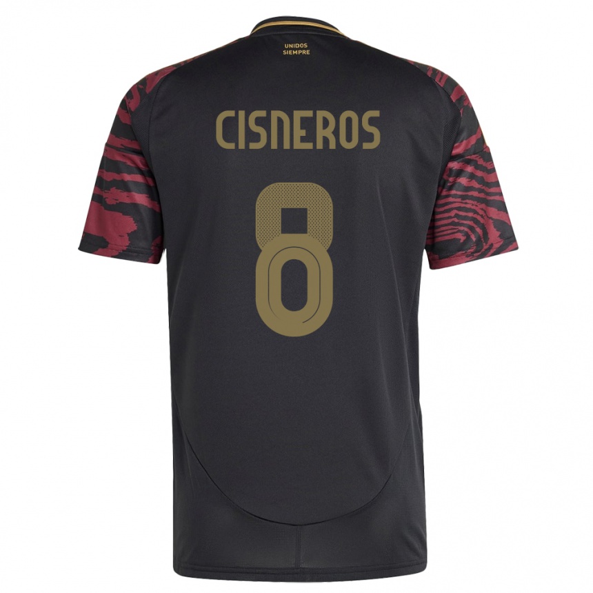 Kids Football Peru Geraldine Cisneros #8 Black Away Jersey 24-26 T-Shirt Za