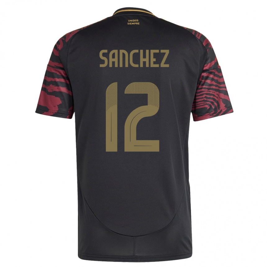 Kids Football Peru Maryory Sánchez #12 Black Away Jersey 24-26 T-Shirt Za