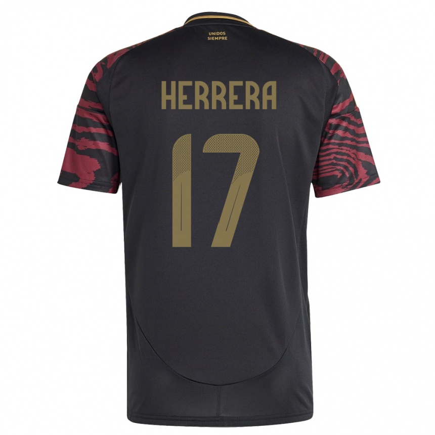 Kids Football Peru Fabiola Herrera #17 Black Away Jersey 24-26 T-Shirt Za