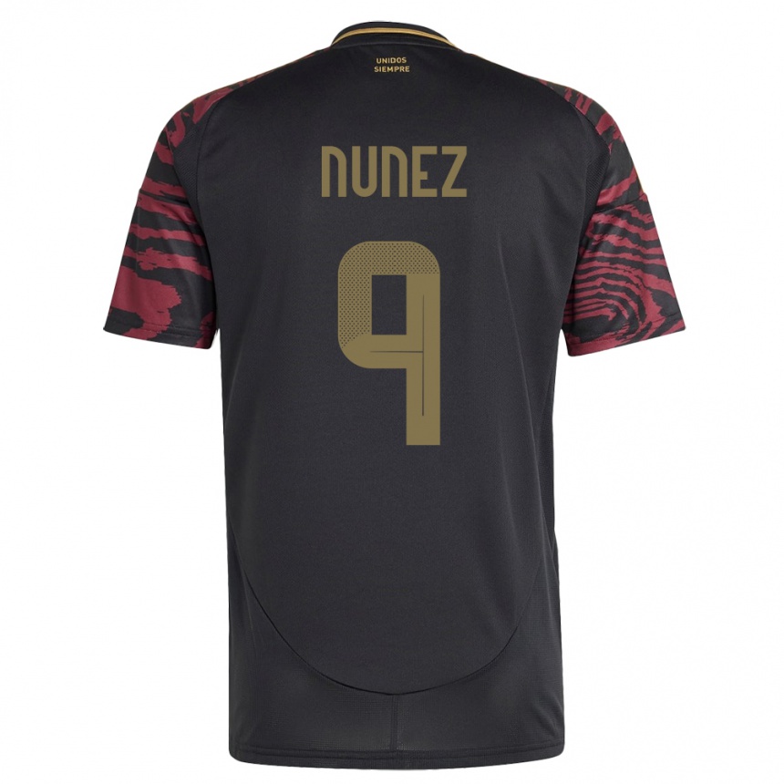 Kids Football Peru Pierina Núñez #9 Black Away Jersey 24-26 T-Shirt Za