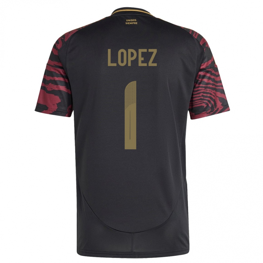 Kids Football Peru Karla Lopez #1 Black Away Jersey 24-26 T-Shirt Za