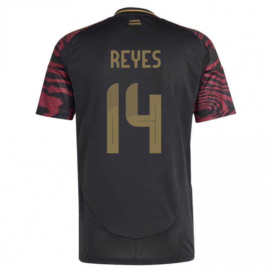 Kids Football Peru Alison Reyes #14 Black Away Jersey 24-26 T-Shirt Za