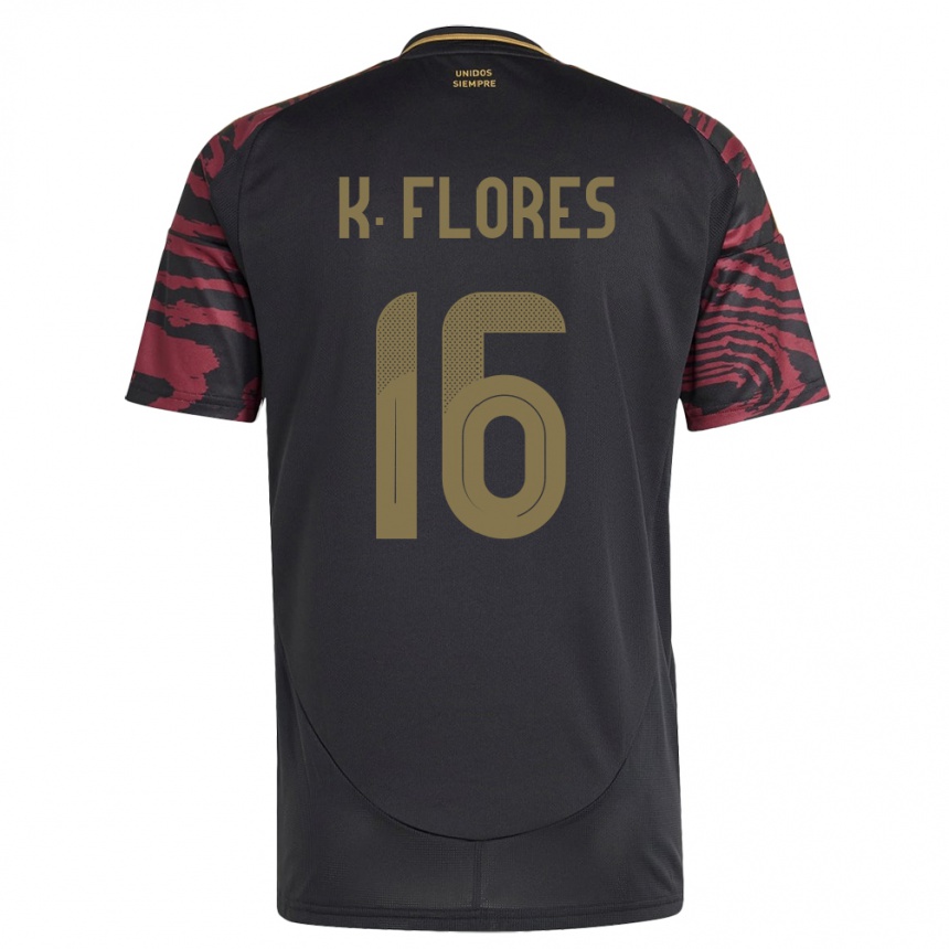 Kids Football Peru Kimbherly Flores #16 Black Away Jersey 24-26 T-Shirt Za