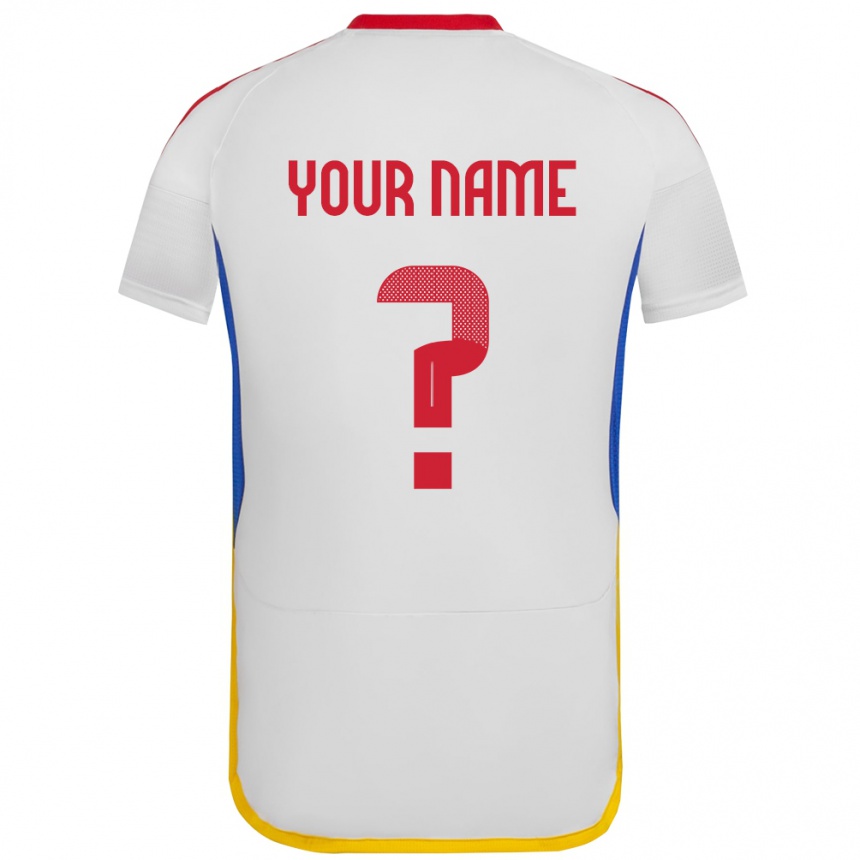 Kids Football Venezuela Your Name #0 White Away Jersey 24-26 T-Shirt Za