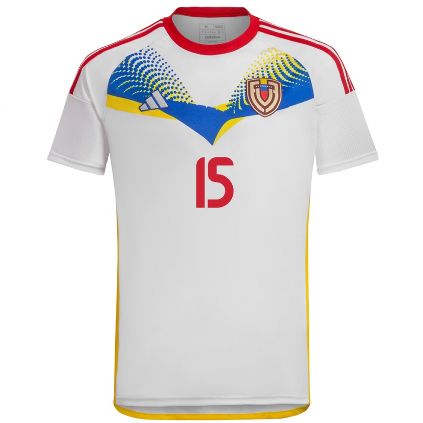 Kids Football Venezuela Adrián Cova #15 White Away Jersey 24-26 T-Shirt Za