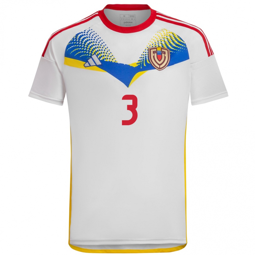 Kids Football Venezuela Yordan Osorio #3 White Away Jersey 24-26 T-Shirt Za