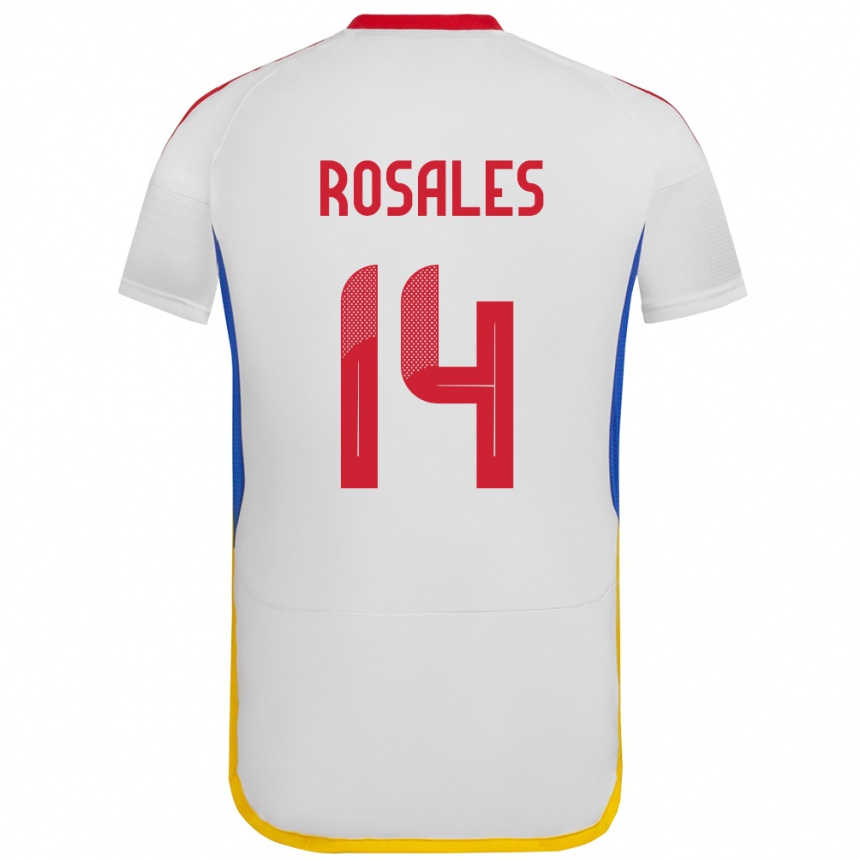 Kids Football Venezuela Roberto Rosales #14 White Away Jersey 24-26 T-Shirt Za