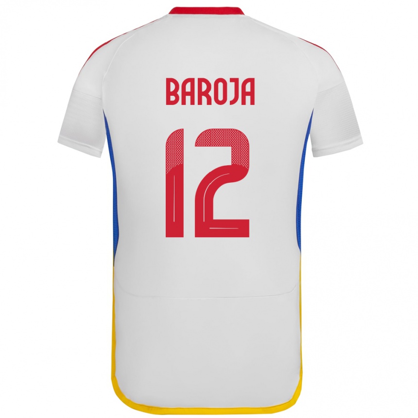 Kids Football Venezuela Alain Baroja #12 White Away Jersey 24-26 T-Shirt Za