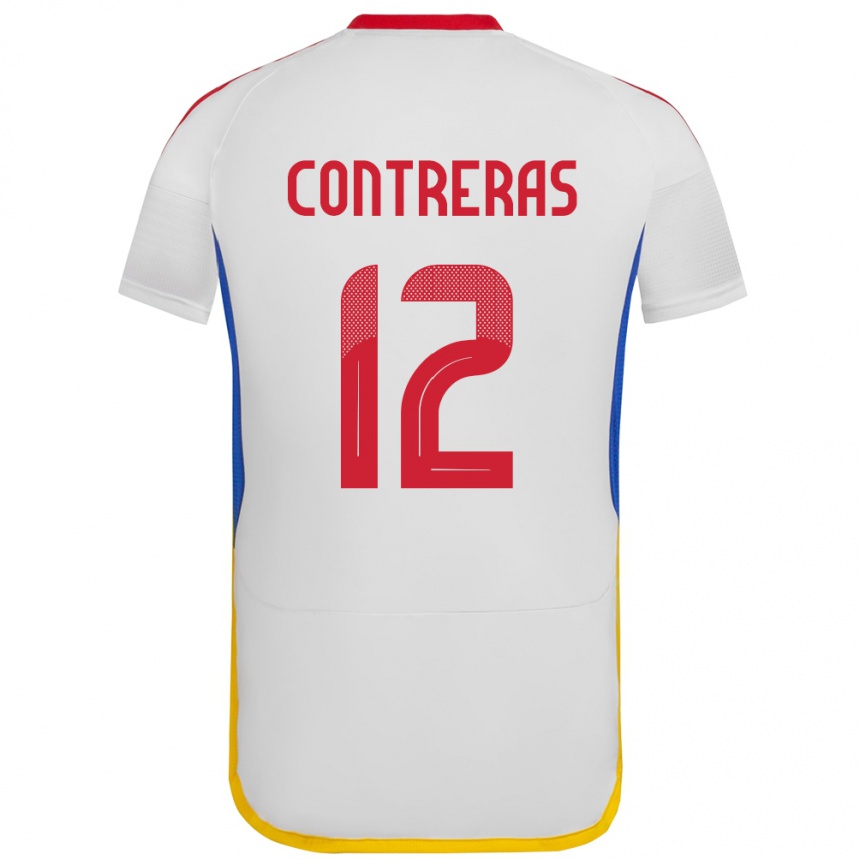 Kids Football Venezuela José Contreras #12 White Away Jersey 24-26 T-Shirt Za