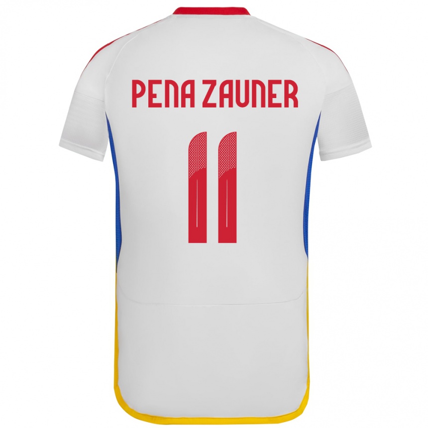 Kids Football Venezuela Enrique Peña Zauner #11 White Away Jersey 24-26 T-Shirt Za