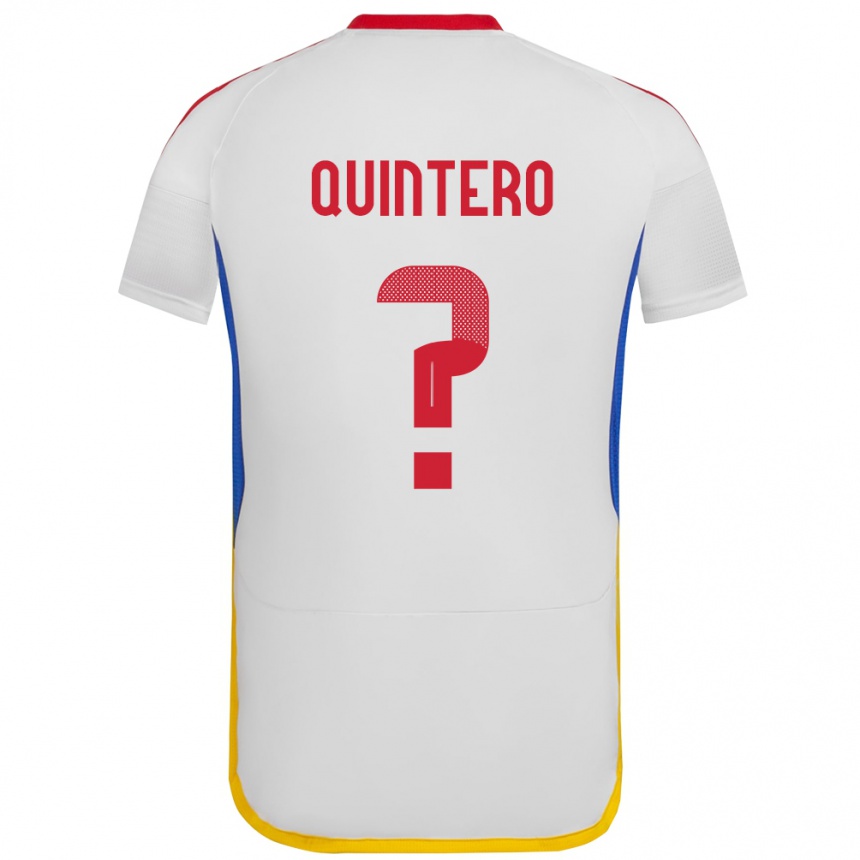 Kids Football Venezuela Teo Quintero #0 White Away Jersey 24-26 T-Shirt Za