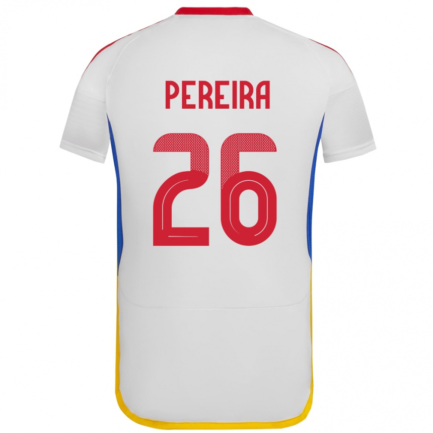 Kids Football Venezuela Daniel Pereira #26 White Away Jersey 24-26 T-Shirt Za