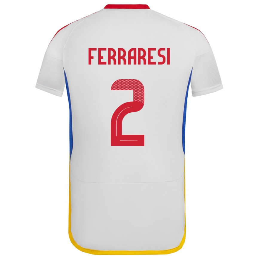 Kids Football Venezuela Nahuel Ferraresi #2 White Away Jersey 24-26 T-Shirt Za