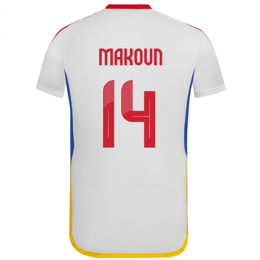 Kids Football Venezuela Christian Makoun #14 White Away Jersey 24-26 T-Shirt Za